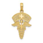 10k Caduceus w/Nurses Cap Pendant