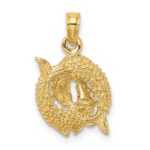 10K 3-D Pisces Zodiac Pendant - Image 3