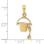 10k 3-D Beach Bucket with Shovel Charm - Image 3