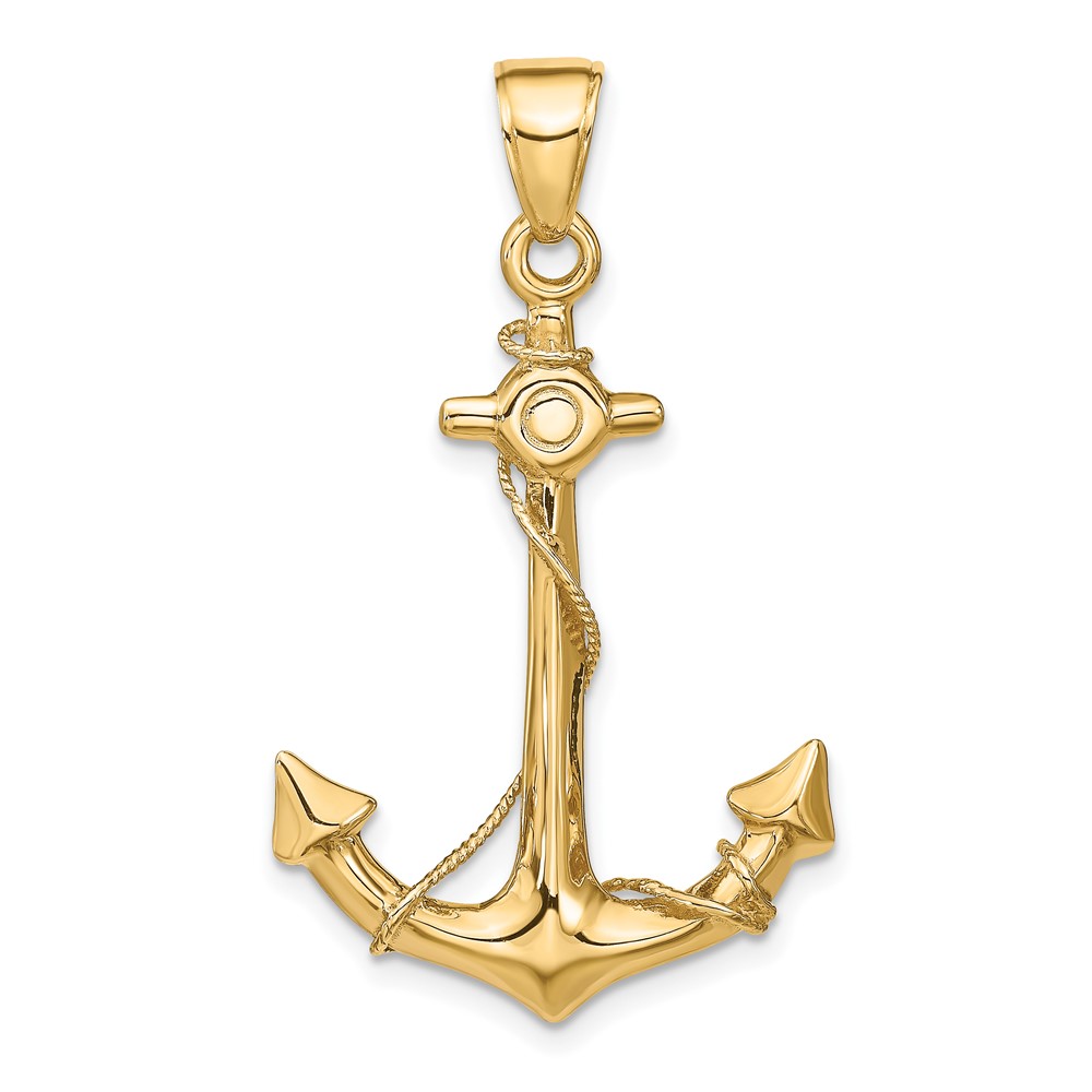 10C3342.jpg 10k 3-D Anchor with Rope Pendant - Image 1