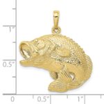 10k Bass Fish Jumping Pendant - Image 3