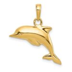 10k 3-D Dolphin Pendant - Image 3