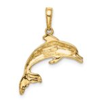 10K Dolphin Swimming Pendant - Image 4