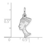 10k White Gold Solid Bust of Nefertiti Charm - Image 3