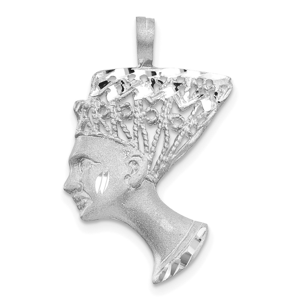 10C371W.jpg 10k White Gold Nefertiti Pendant - Image 1