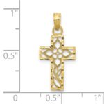 10k Diamond-cut Filigree Cross Pendant - Image 3