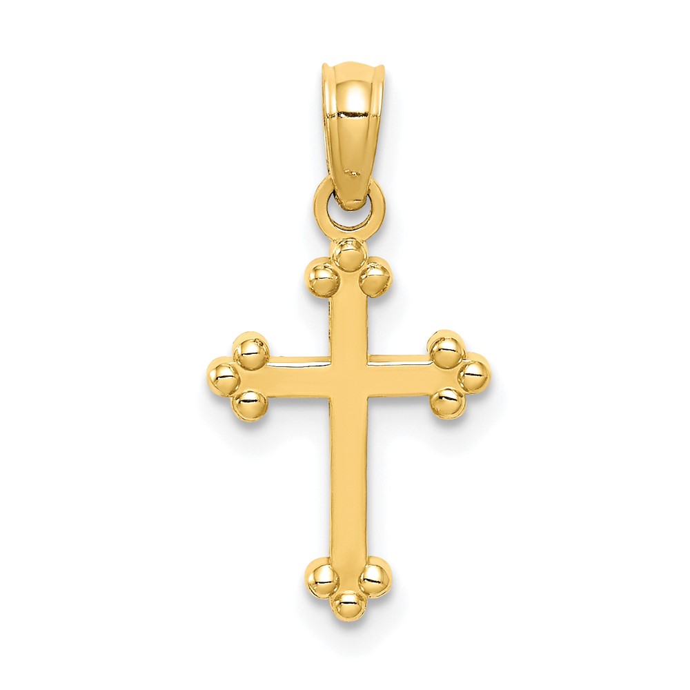 10C3818.jpg 10K Budded Cross Charm - Image 1