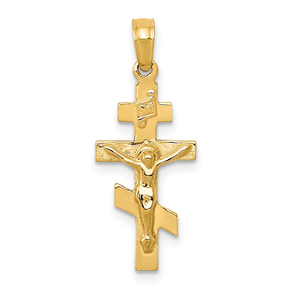 10C3834.jpg 10k Eastern Orthodox Crucifix Charm - Image 1
