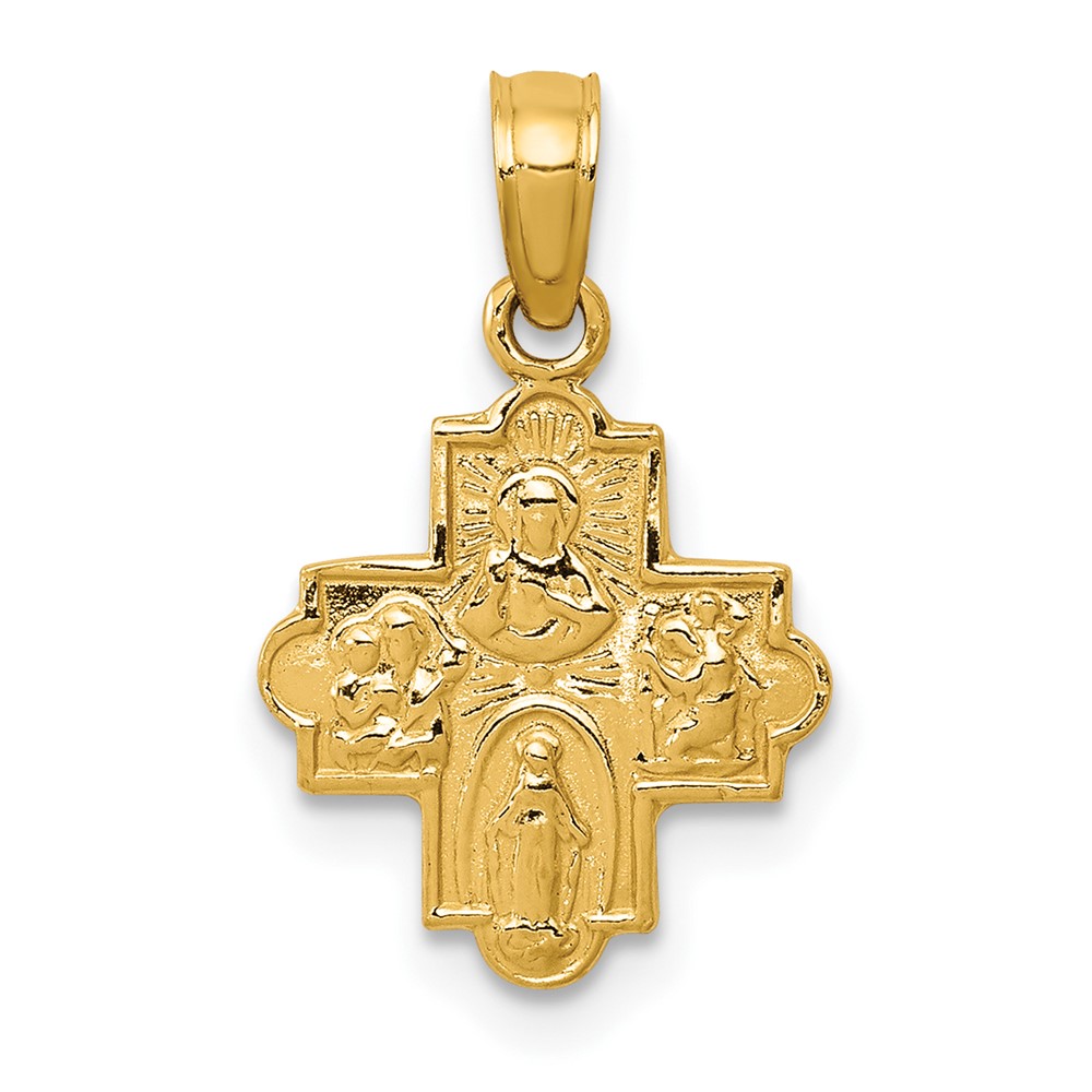 10C3963.jpg 10k Miniature Four Way Medal Pendant - Image 1