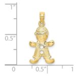 10k Playful Boy w/Cut Out Buttons Charm - Image 3