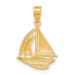 10k Sailboat Pendant - Image 4