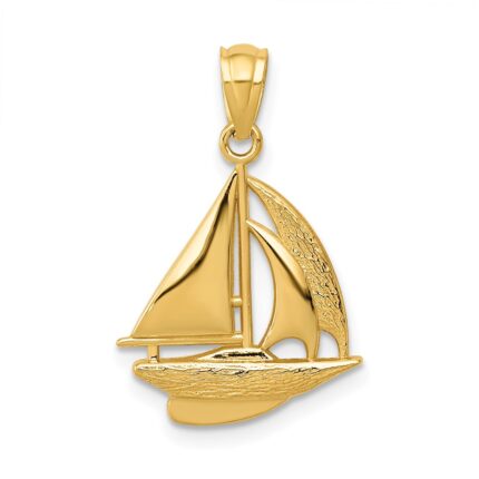 10k Sailboat Pendant