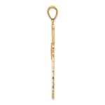 10K Diamond-cut Cross Pendant - Image 2