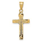10K Two-tone D/C Small Block Lattice Cross w/Crucifix Pendant - Image 4