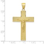 10K Textured Crucifix Latin Cross Pendant - Image 3