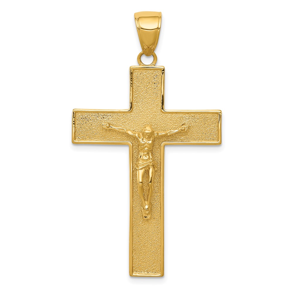 10C4353.jpg 10K Textured Crucifix Latin Cross Pendant - Image 1