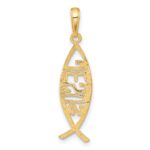 10K Ichthus Fish With JESUS Pendant - Image 3