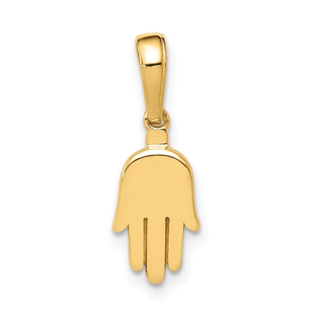 10C4468.jpg 10K Small Solid Hamsa Pendant - Image 1