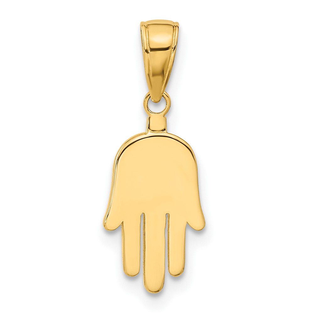 10C4469.jpg 10K Large Solid Hamsa Pendant - Image 1