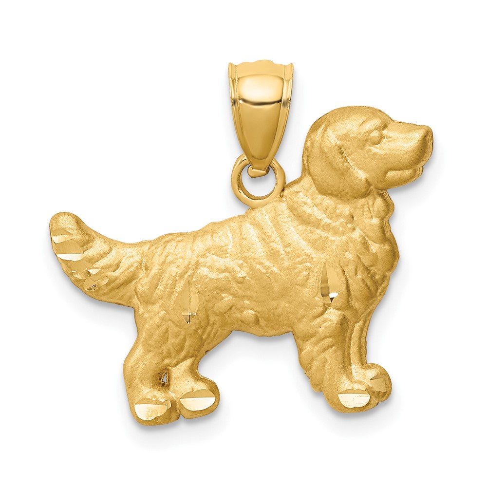 10C4733.jpg 10K Diamond-cut Golden Retriever Pendant - Image 1