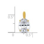 10k Polished 8.00 x 10.00mm White Oval CZ Pendant - Image 4