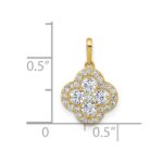 10k Polished Fancy CZ Flower Pendant - Image 4