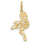10k Polished CZ Flamingo Pendant - Image 3