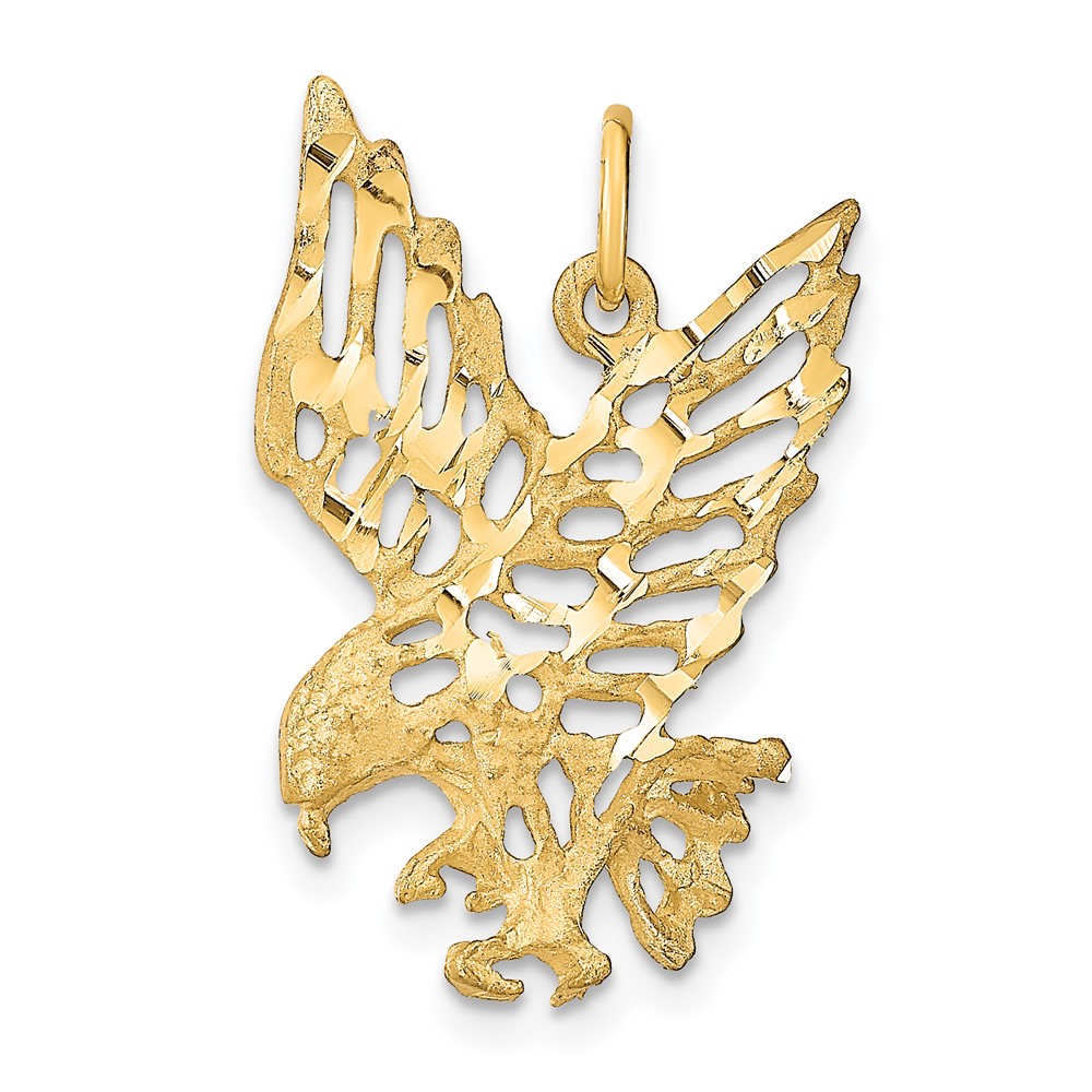 10C622.jpg 10k Solid Diamond-cut Eagle Charm - Image 1