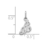 10k White Gold Initial A Charm - Image 2