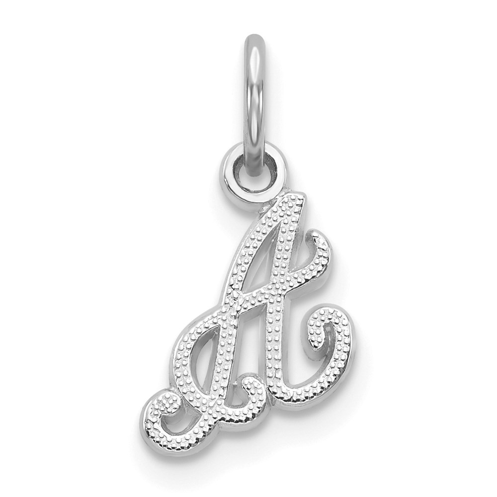 10C763WA.jpg 10k White Gold Initial A Charm - Image 1