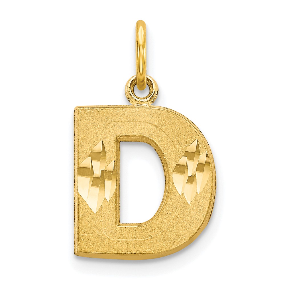 10C768D.jpg 10K Satin Diamond-cut Initial D Charm - Image 1