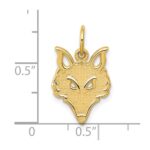 10k Solid Flat Back Small Fox Head Charm - Image 3