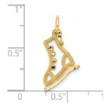 10k Diamond-cut Ice Skate Charm - Image 3