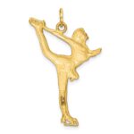 10k Solid Diamond-cut Figure Skater Charm - Image 3