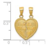 10K BEST FRIENDS Break-A-Part Heart Pendant - Image 3
