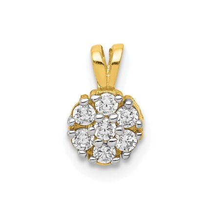 10k Small CZ Flower Charm