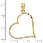 10K Satin Diamond-cut Crooked Heart Pendant - Image 3