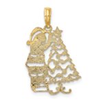 10K Polished Christmas Tree and Santa Pendant - Image 4