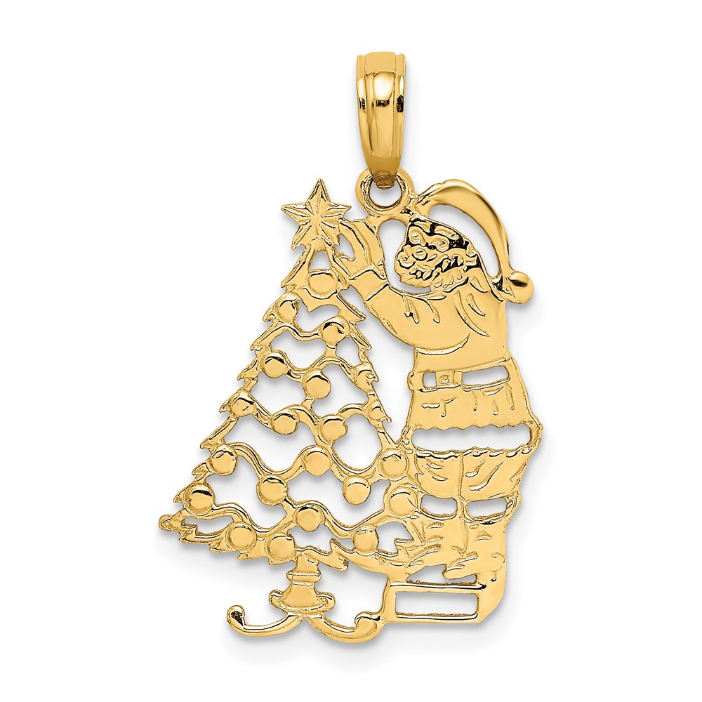 10D1119.jpg 10K Polished Christmas Tree and Santa Pendant - Image 1