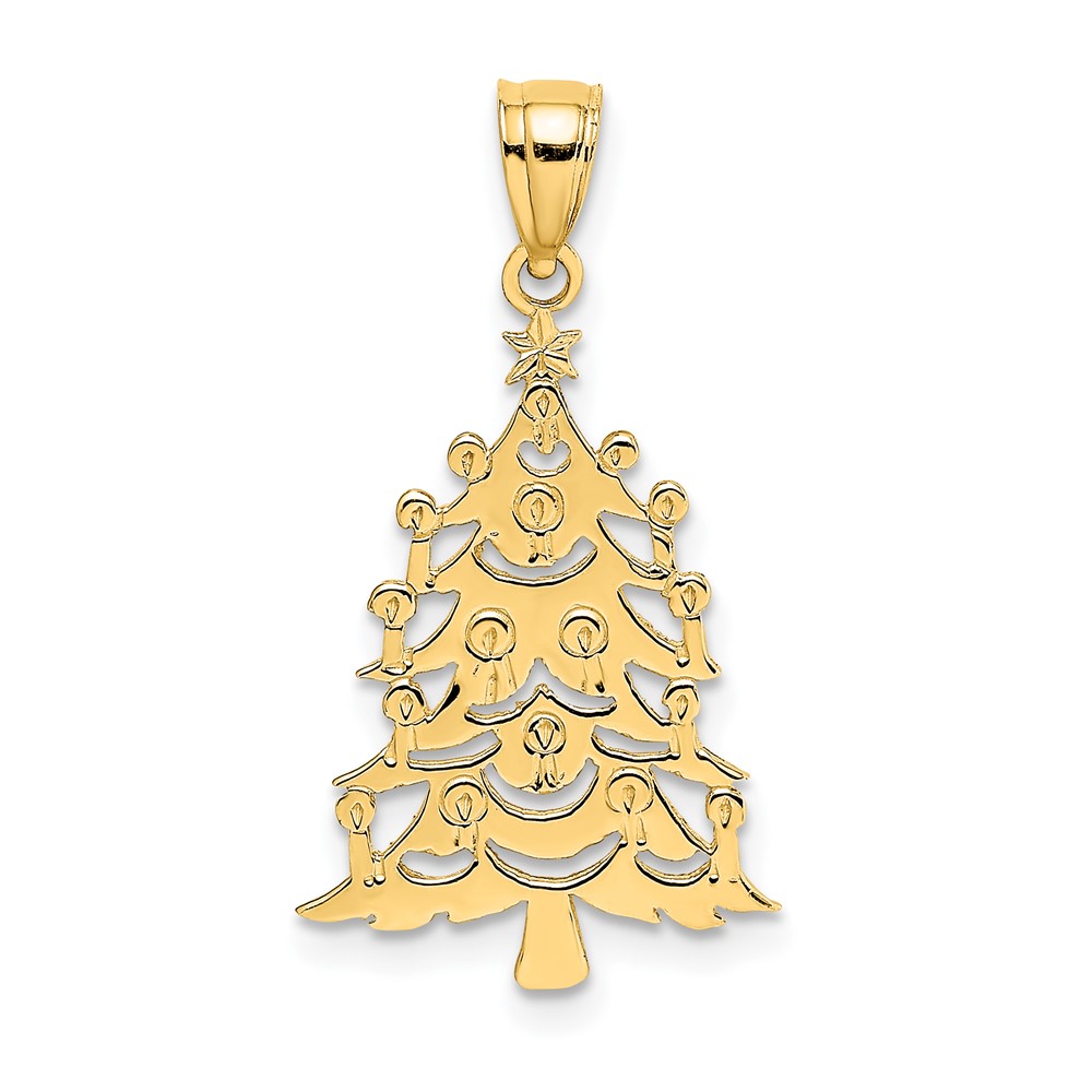10D1120.jpg 10K Polished Christmas Tree Pendant - Image 1