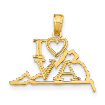 10K Solid Virginia State Pendant