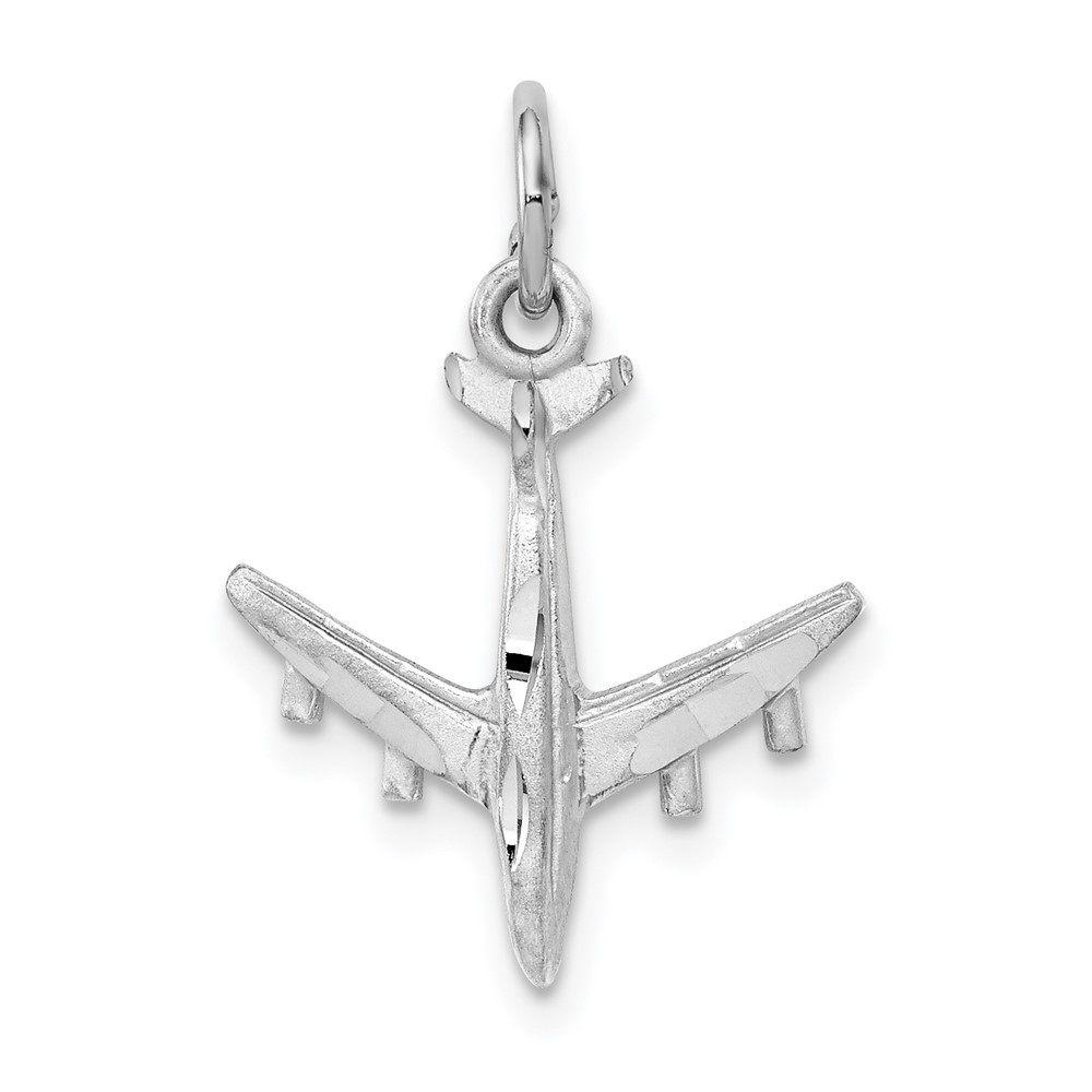 10D1228.jpg 10k White Gold 3-D Airplane Charm - Image 1