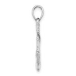 10K White Gold Solid Polished 3-D Anchor Pendant - Image 2