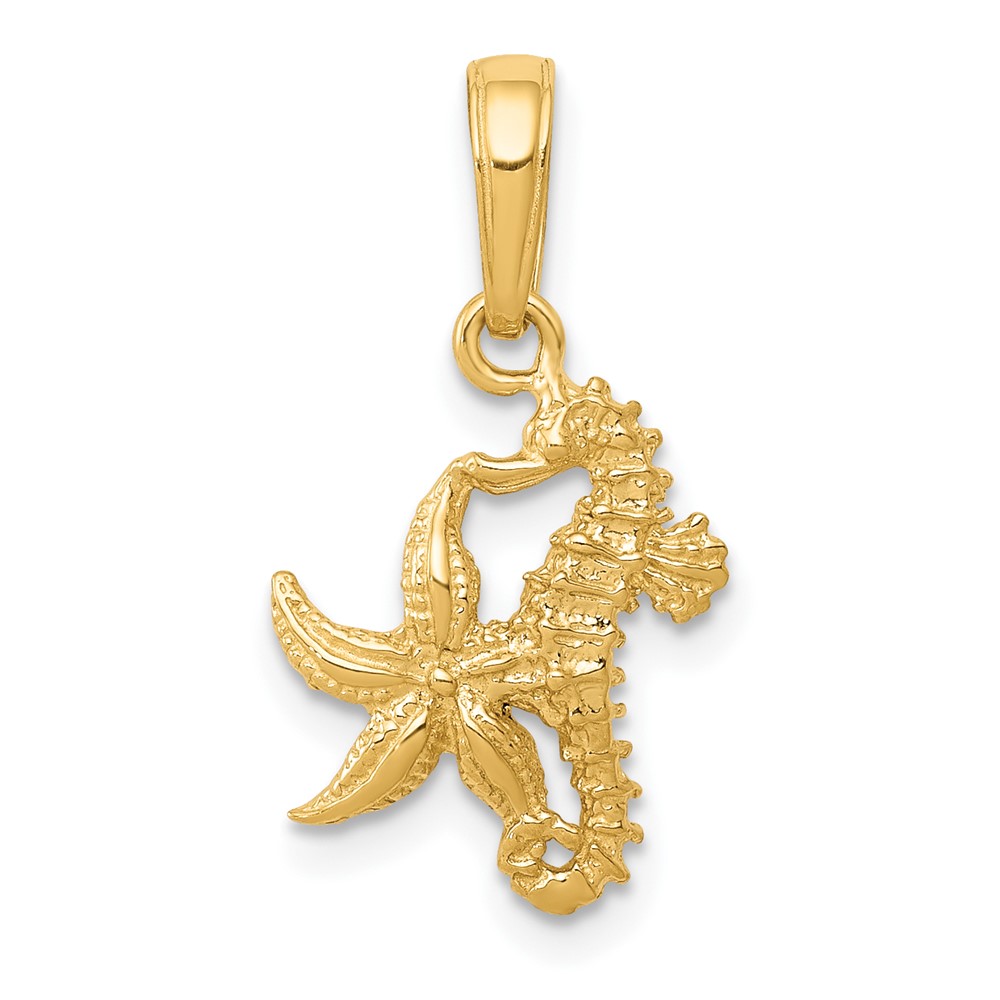 10D1394.jpg 10K Seahorse and Starfish Pendant - Image 1