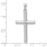10k White Gold Polished Cross Pendant - Image 2