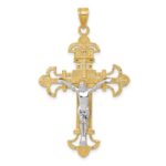 10K Two-tone INRI Crucifix Pendant