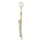 10K Two-tone INRI Crucifix Pendant - Image 2