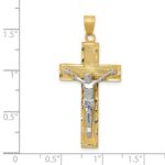 10K Two-tone Diamond-cut Crucifix Pendant - Image 3