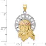 10K Tri-color Diamond-cut Christ Charm - Image 2