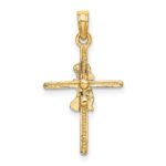 10k Praying Girl Cross Charm - Image 4